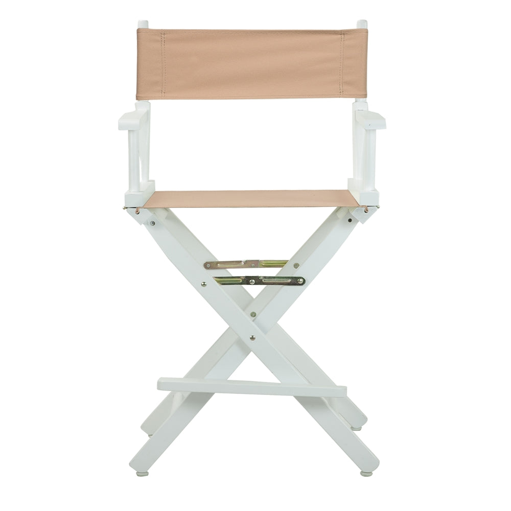 24'' Director's Chair White Frame-Tan Canvas - Casual Home