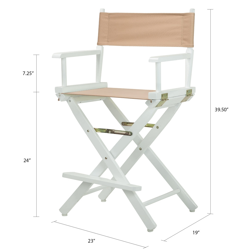24'' Director's Chair White Frame-Tan Canvas - Casual Home
