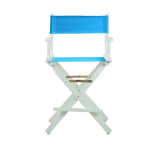 24'' Director's Chair White Frame-Turquoise Canvas - Casual Home