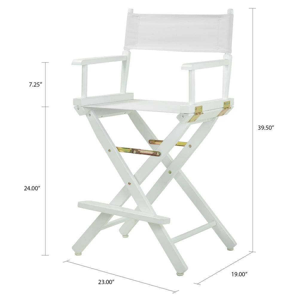 24'' Director's Chair White Frame-White Canvas - Casual Home