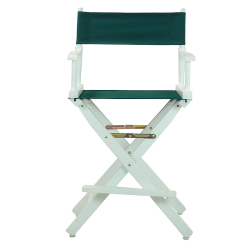 24'' Director's Chair White Frame-Hunter Green Canvas - Casual Home