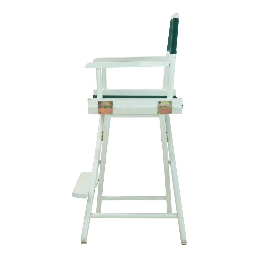 24'' Director's Chair White Frame-Hunter Green Canvas - Casual Home