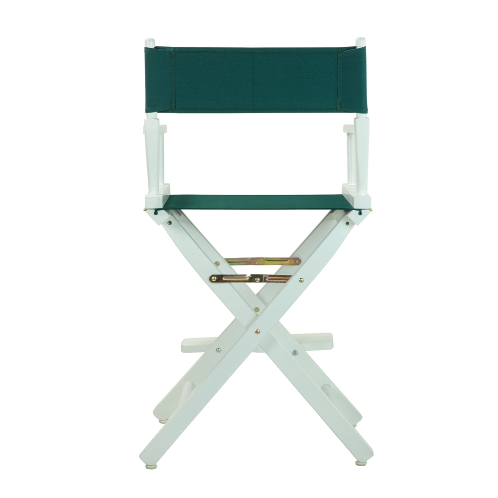 24'' Director's Chair White Frame-Hunter Green Canvas - Casual Home