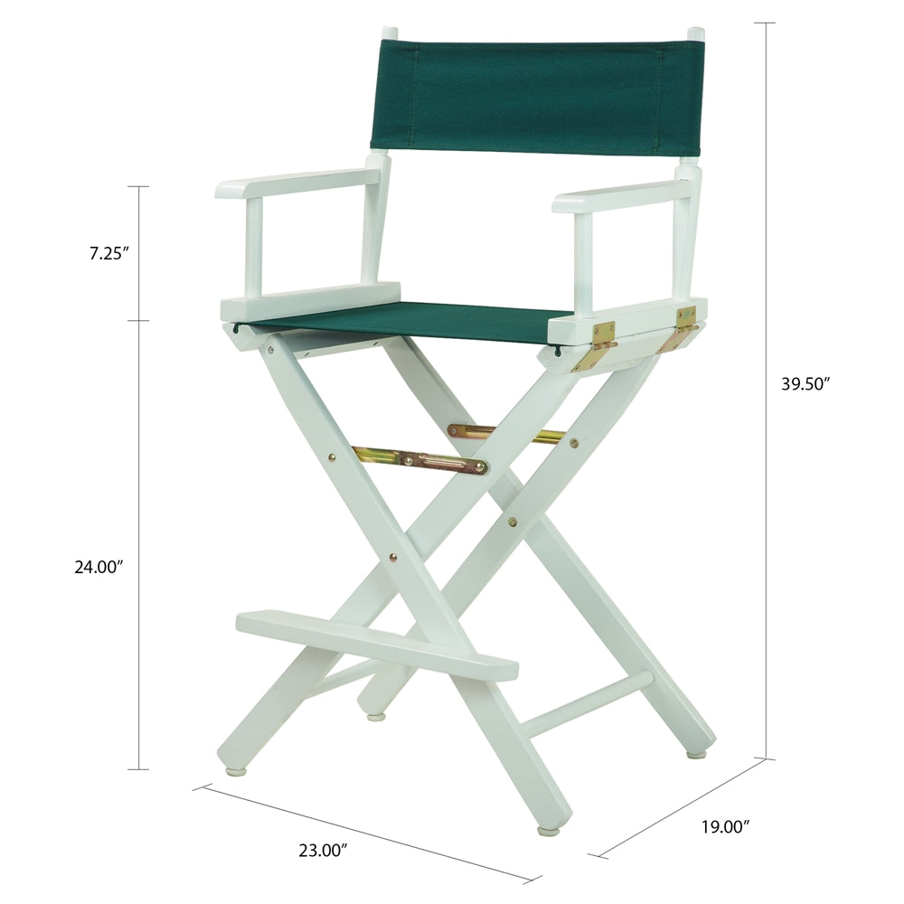 24'' Director's Chair White Frame-Hunter Green Canvas - Casual Home