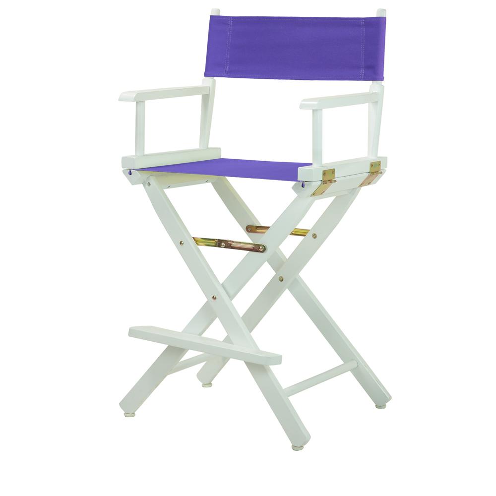 24'' Director's Chair White Frame-Purple Canvas - Casual Home