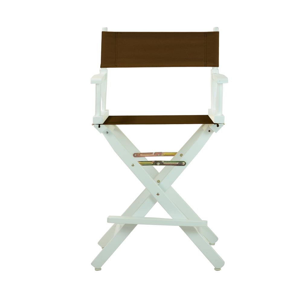 24'' Director's Chair White Frame-Brown Canvas - Casual Home