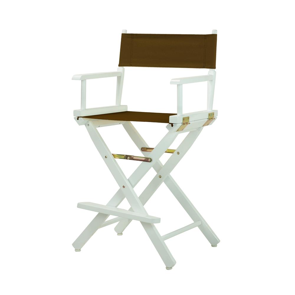 24'' Director's Chair White Frame-Brown Canvas - Casual Home