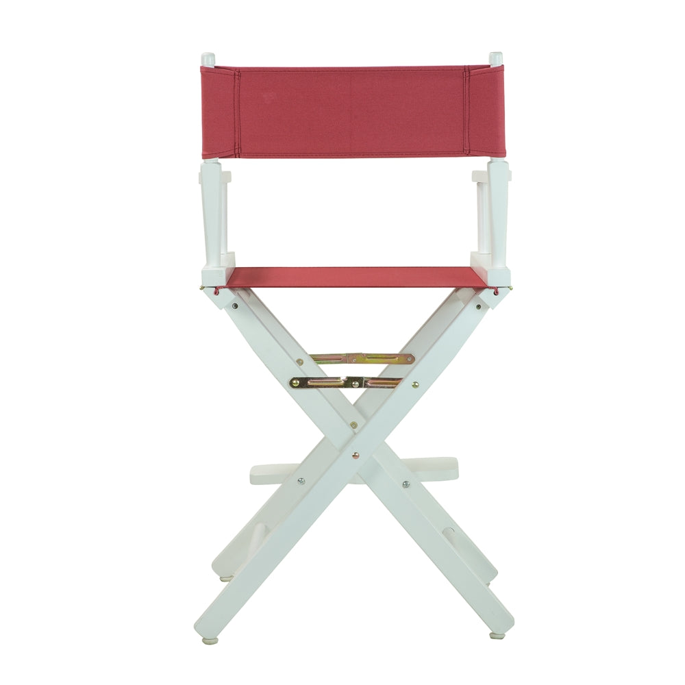 24'' Director's Chair White Frame-Burgundy Canvas - Casual Home