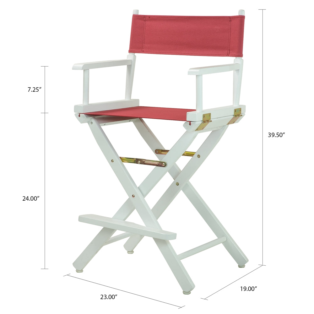 24'' Director's Chair White Frame-Burgundy Canvas - Casual Home