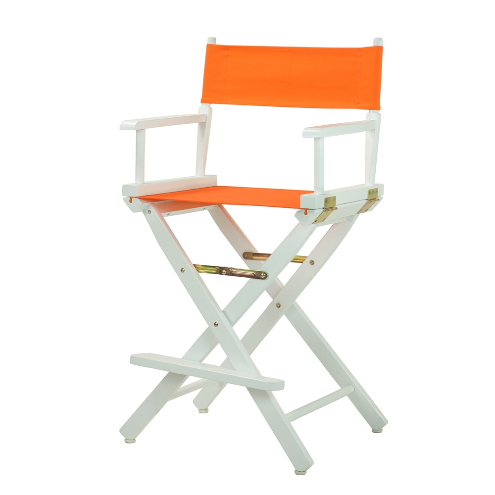 24'' Director's Chair White Frame-Tangerine Canvas - Casual Home