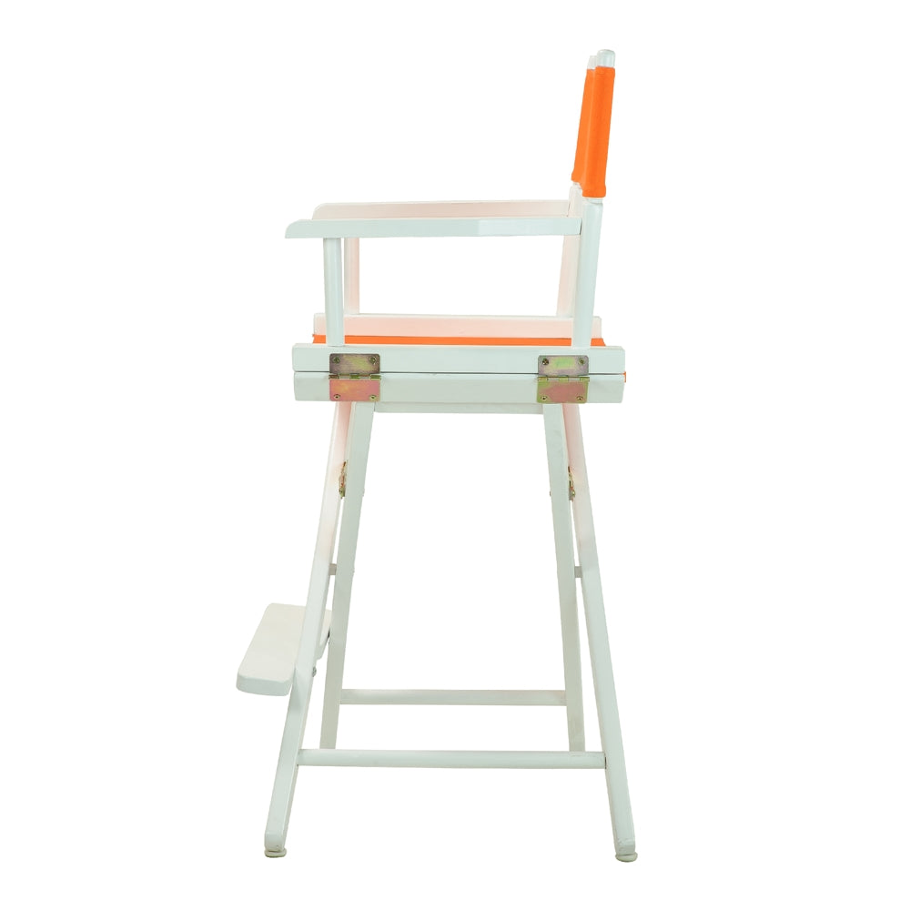 24'' Director's Chair White Frame-Tangerine Canvas - Casual Home
