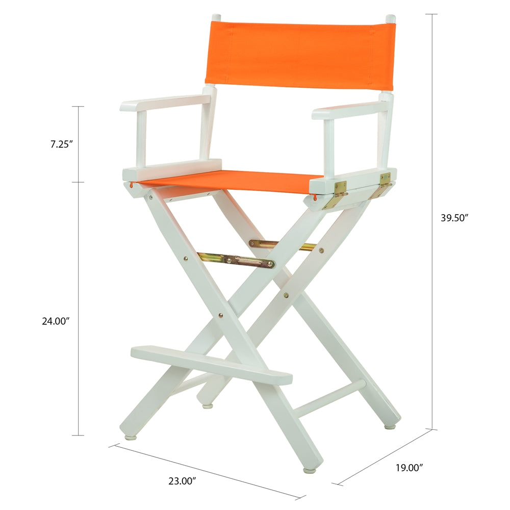 24'' Director's Chair White Frame-Tangerine Canvas - Casual Home
