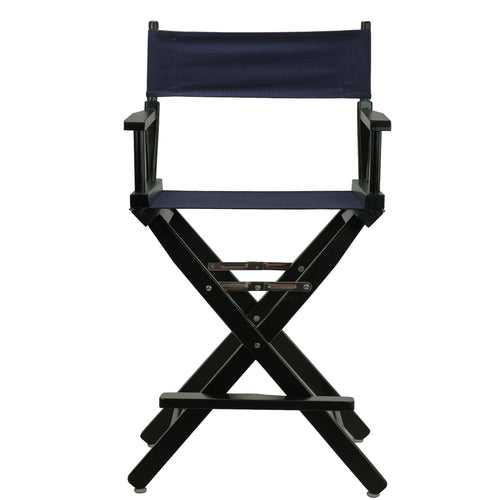 24'' Director's Chair Black Frame-Navy Blue Canvas - Casual Home
