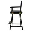 24'' Director's Chair Black Frame-Navy Blue Canvas - Casual Home