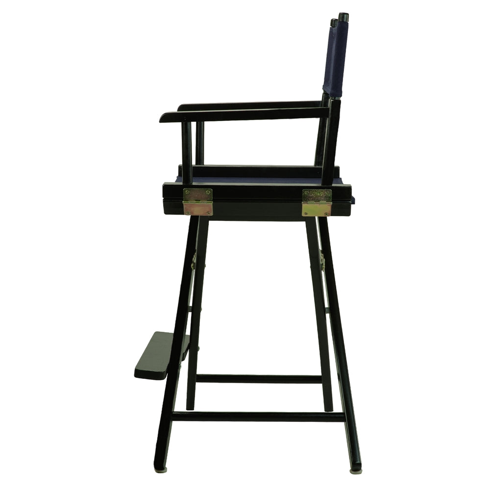 24'' Director's Chair Black Frame-Navy Blue Canvas - Casual Home