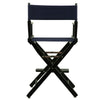 24'' Director's Chair Black Frame-Navy Blue Canvas - Casual Home