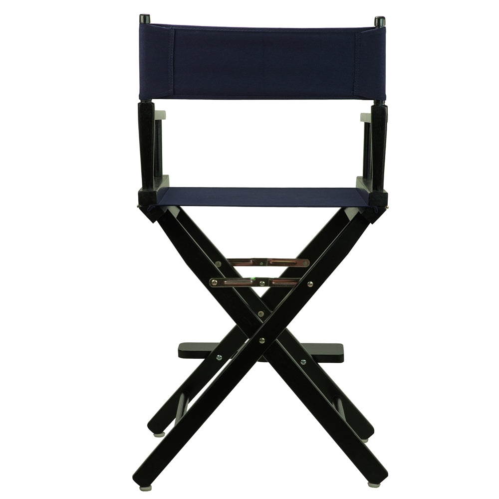 24'' Director's Chair Black Frame-Navy Blue Canvas - Casual Home