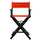 24'' Director's Chair Black Frame-Red Canvas - Casual Home