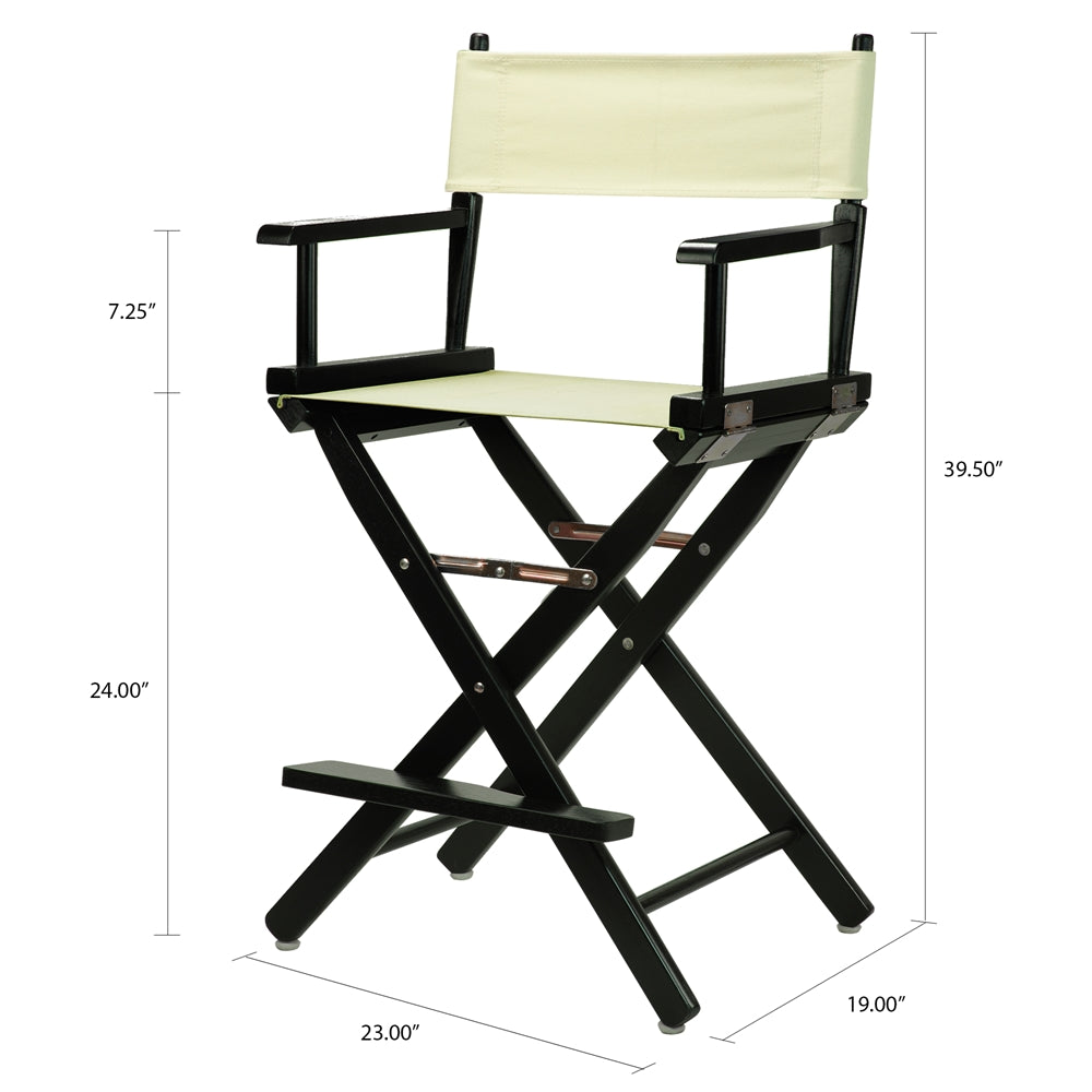 24'' Director's Chair Black Frame-Natural/Wheat Canvas - Casual Home
