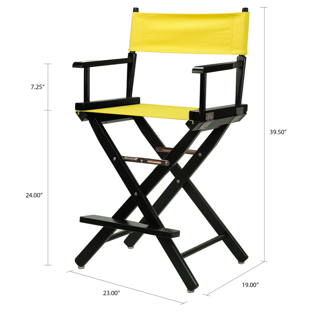24'' Director's Chair Black Frame-Yellow Canvas - Casual Home