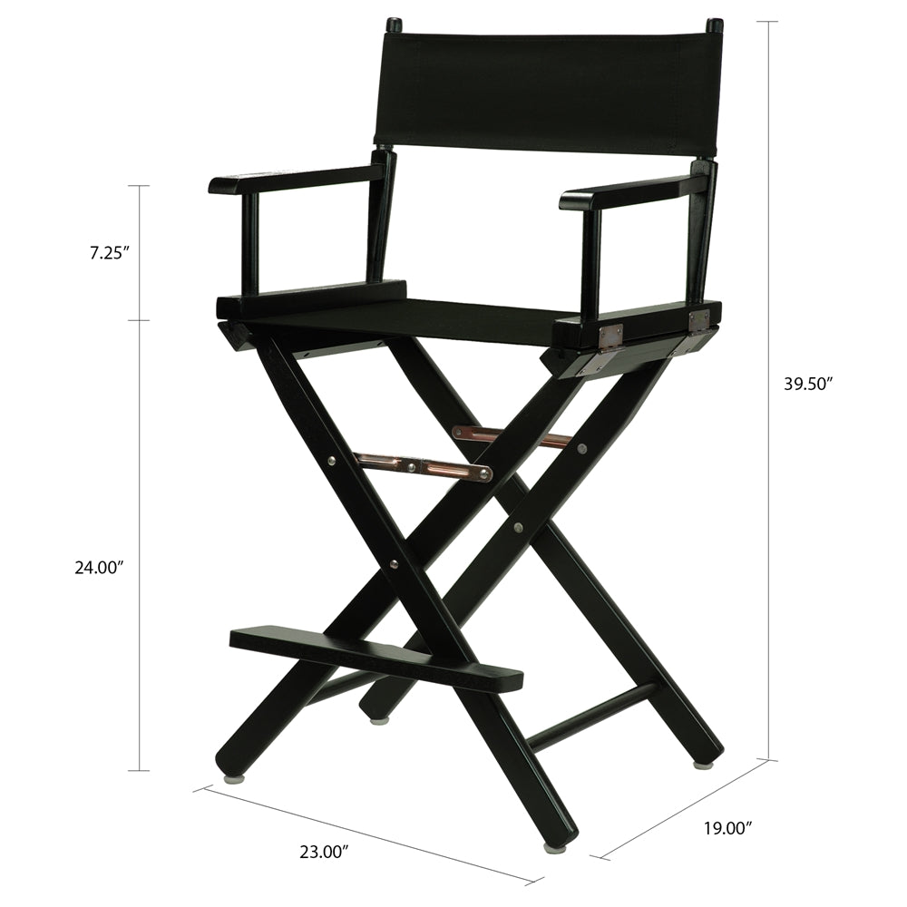 24'' Director's Chair Black Frame-Black Canvas - Casual Home