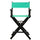 24'' Director's Chair Black Frame-Teal Canvas - Casual Home