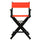 24'' Director's Chair Black Frame-Orange Canvas - Casual Home