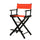 24'' Director's Chair Black Frame-Orange Canvas - Casual Home