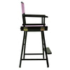 24'' Director's Chair Black Frame-Pink Canvas - Casual Home