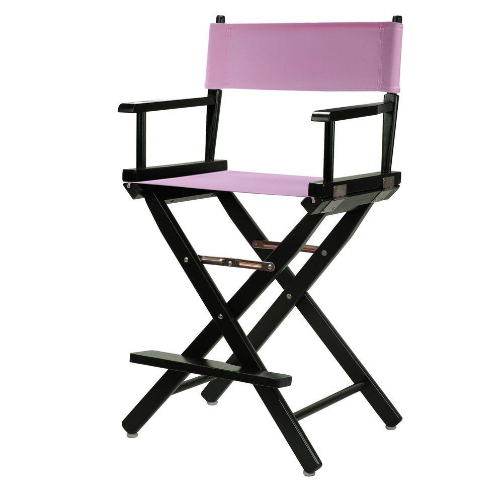 24'' Director's Chair Black Frame-Pink Canvas - Casual Home