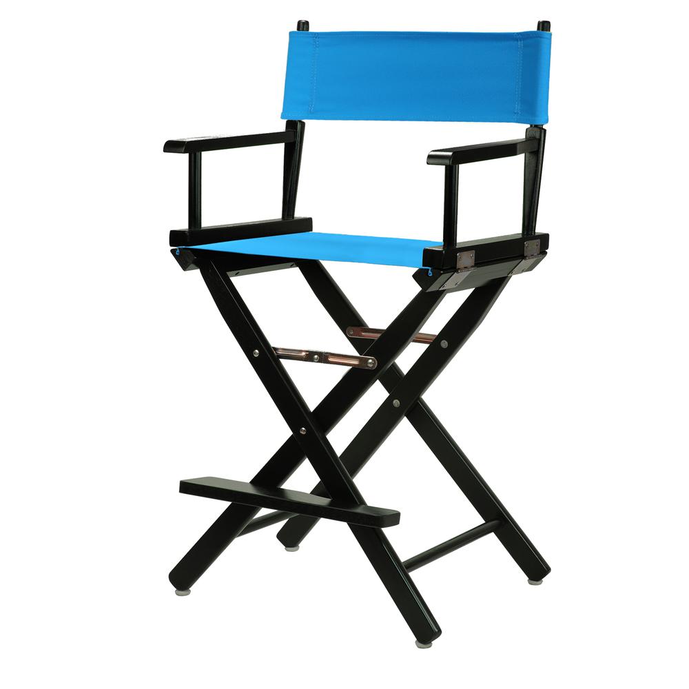 24'' Director's Chair Black Frame-Turquoise Canvas - Casual Home