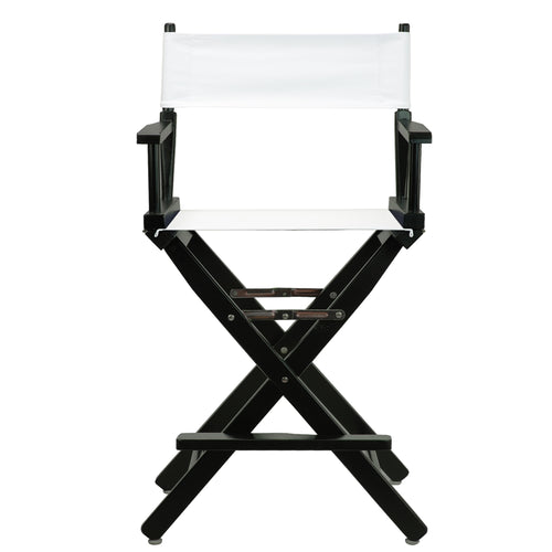 24'' Director's Chair Black Frame-White Canvas - Casual Home