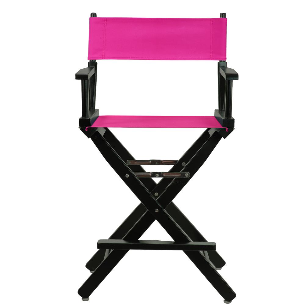 24'' Director's Chair Black Frame-Magenta Canvas - Casual Home