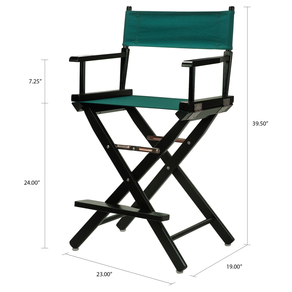 24'' Director's Chair Black Frame-Hunter Green Canvas - Casual Home