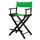 24'' Director's Chair Black Frame-Green Canvas - Casual Home