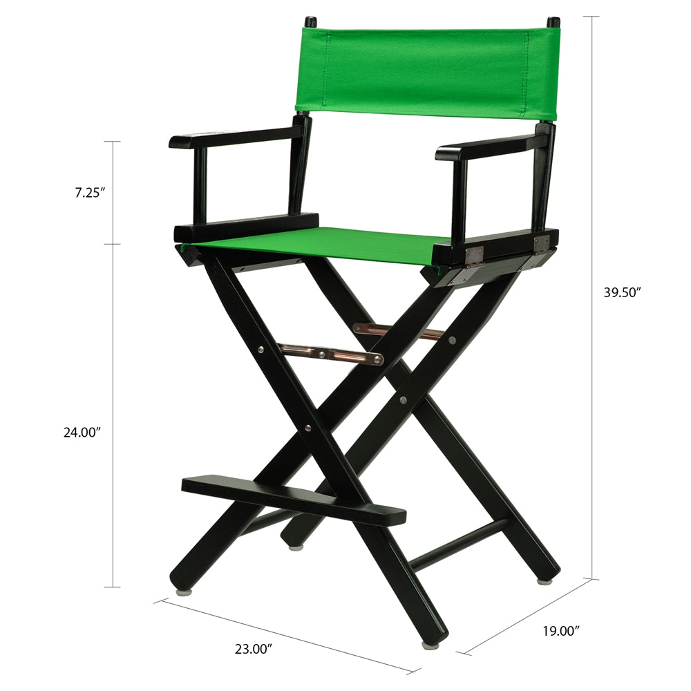 24'' Director's Chair Black Frame-Green Canvas - Casual Home