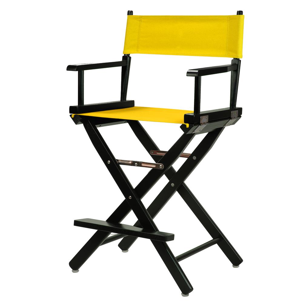 24'' Director's Chair Black Frame-Gold Canvas - Casual Home