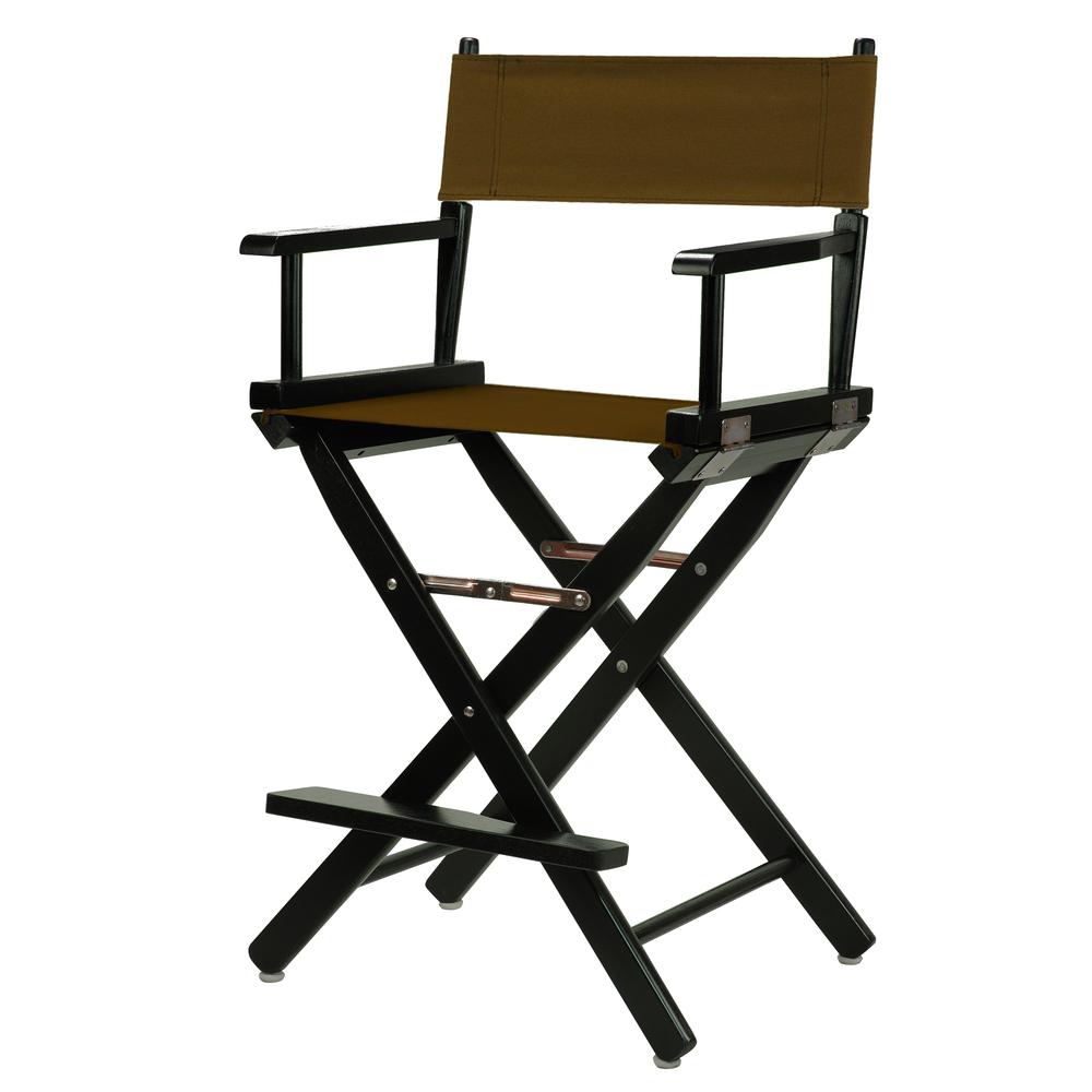 24'' Director's Chair Black Frame-Brown Canvas - Casual Home