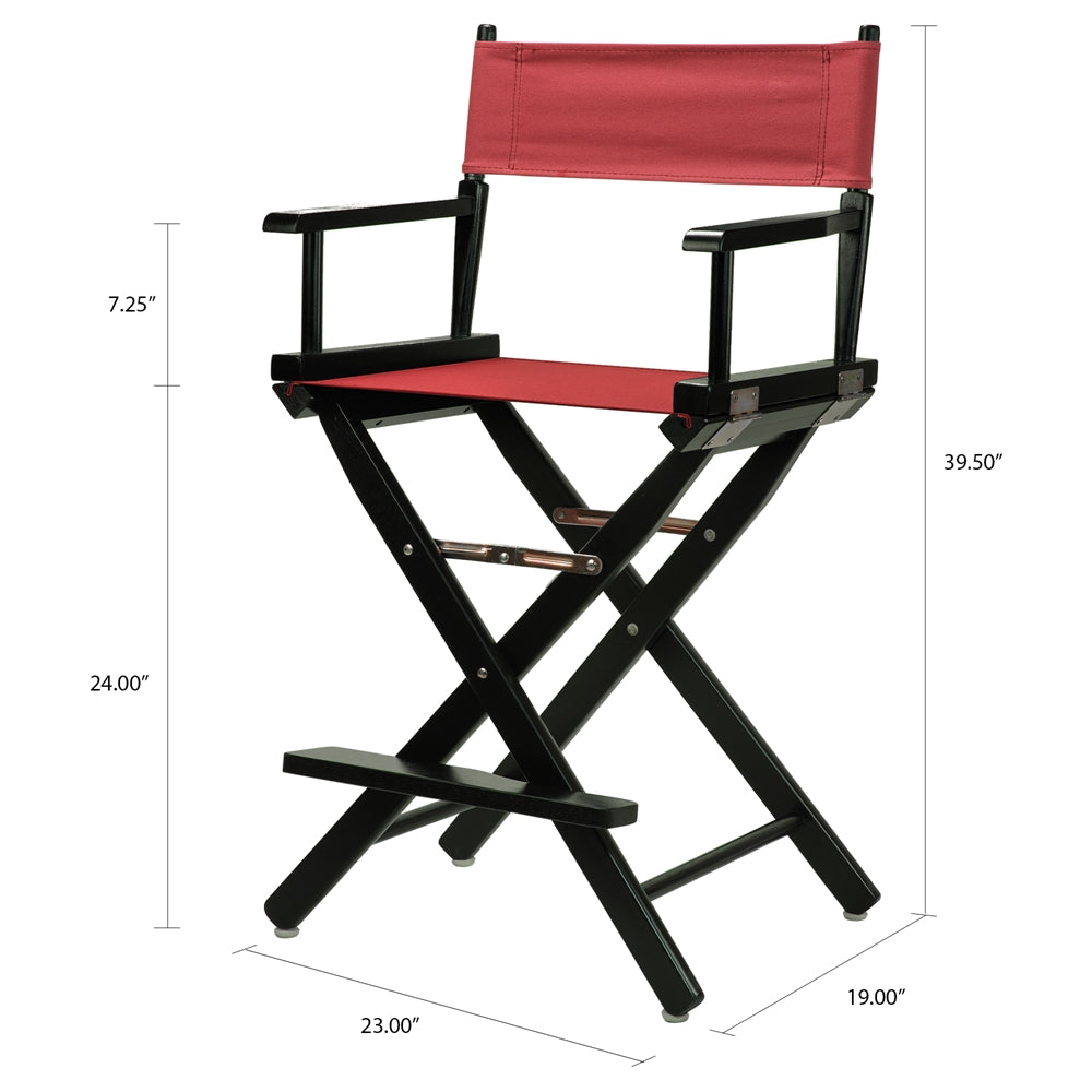 24'' Director's Chair Black Frame-Burgundy Canvas - Casual Home