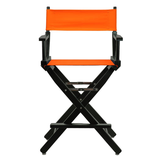 24'' Director's Chair Black Frame-Tangerine Canvas - Casual Home
