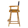 24'' Director's Chair Honey Oak Frame-Navy Blue Canvas - Casual Home