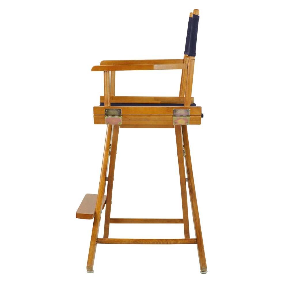 24'' Director's Chair Honey Oak Frame-Navy Blue Canvas - Casual Home