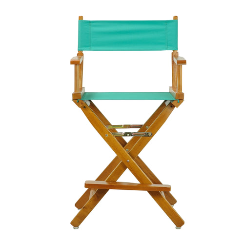 24'' Director's Chair Honey Oak Frame-Teal Canvas - Casual Home