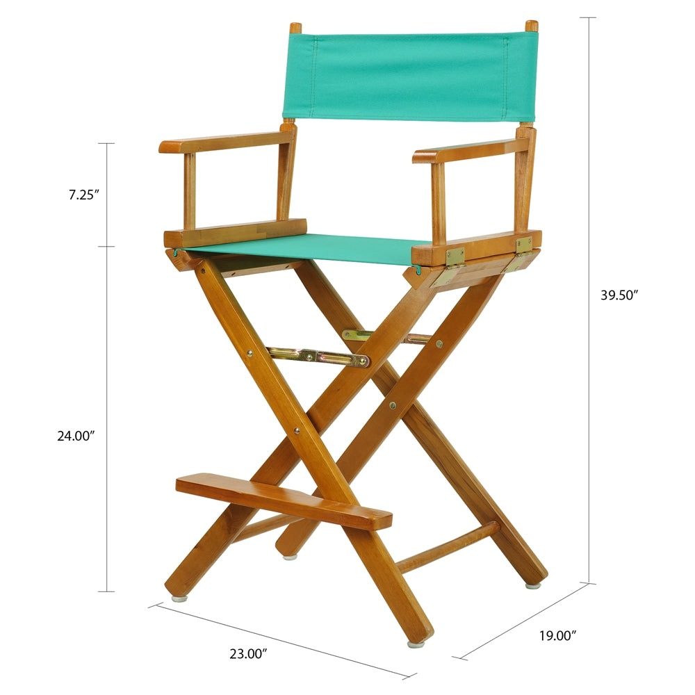 24'' Director's Chair Honey Oak Frame-Teal Canvas - Casual Home