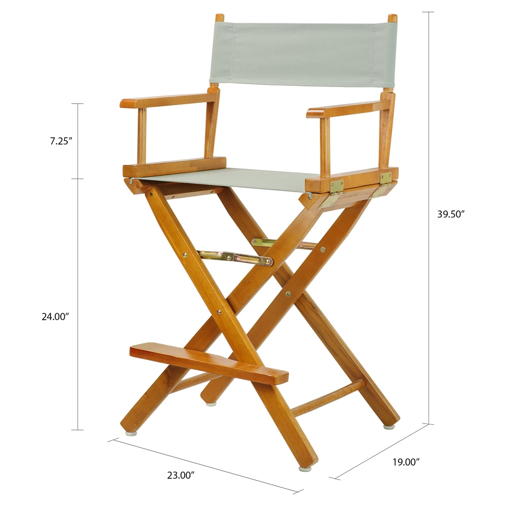 24'' Director's Chair Honey Oak Frame-Gray Canvas - Casual Home