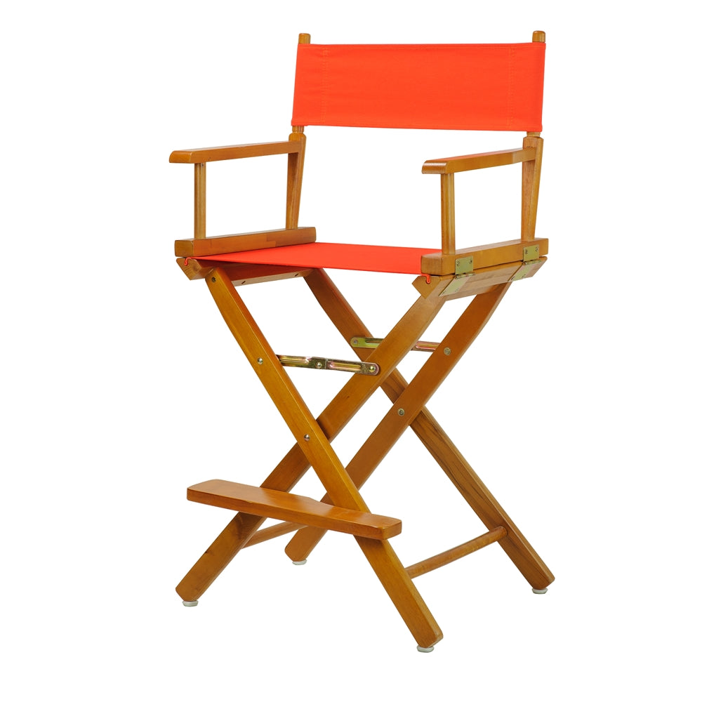 24'' Director's Chair Honey Oak Frame-Orange Canvas - Casual Home