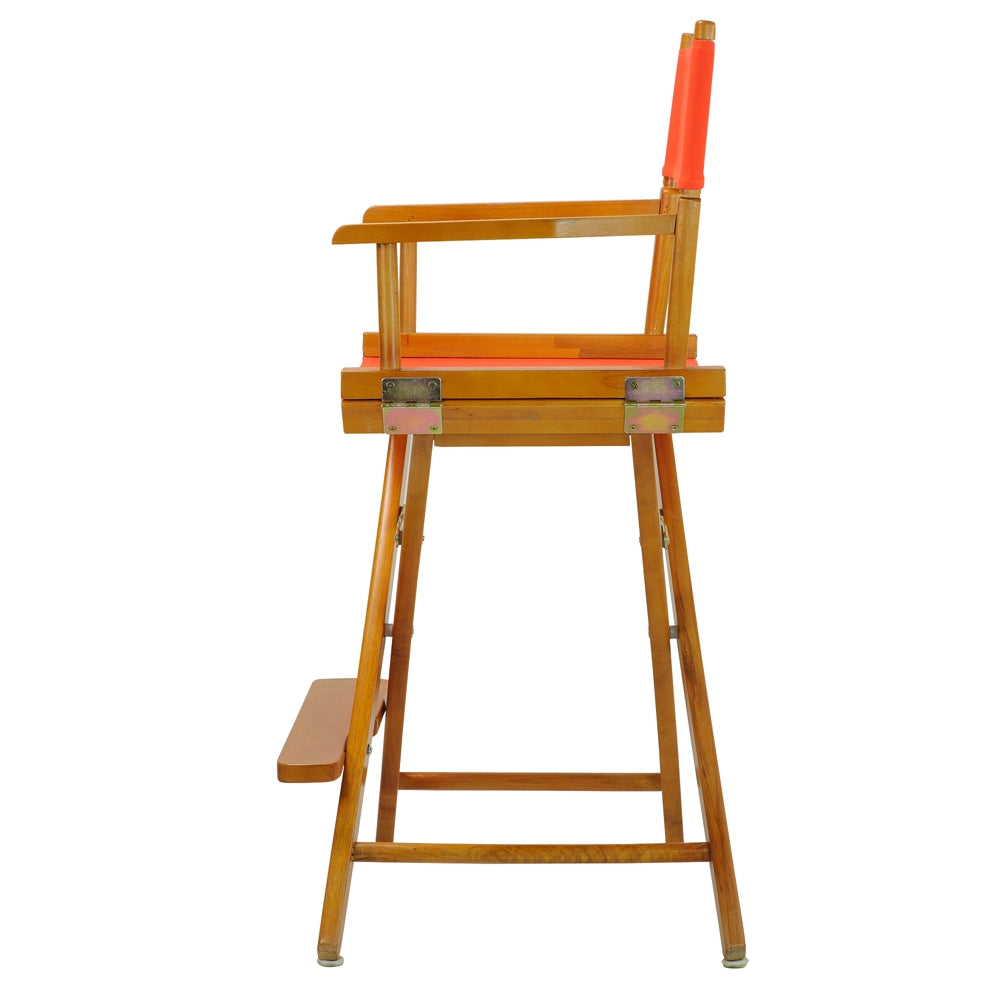24'' Director's Chair Honey Oak Frame-Orange Canvas - Casual Home