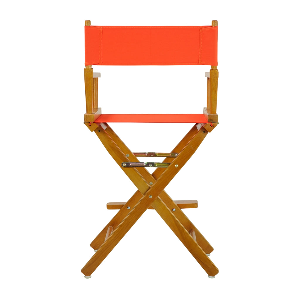 24'' Director's Chair Honey Oak Frame-Orange Canvas - Casual Home