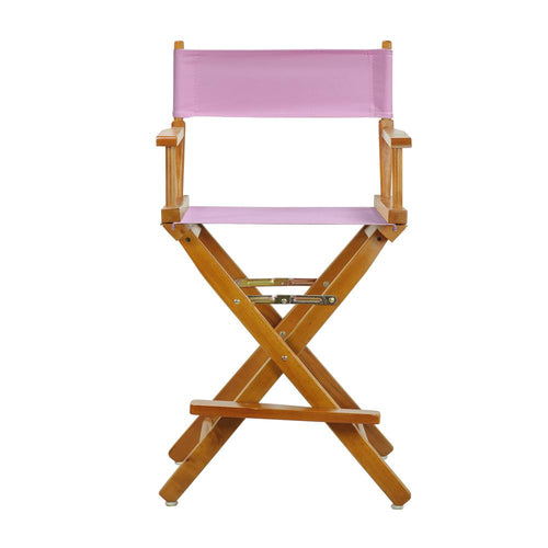 24'' Director's Chair Honey Oak Frame-Pink Canvas - Casual Home