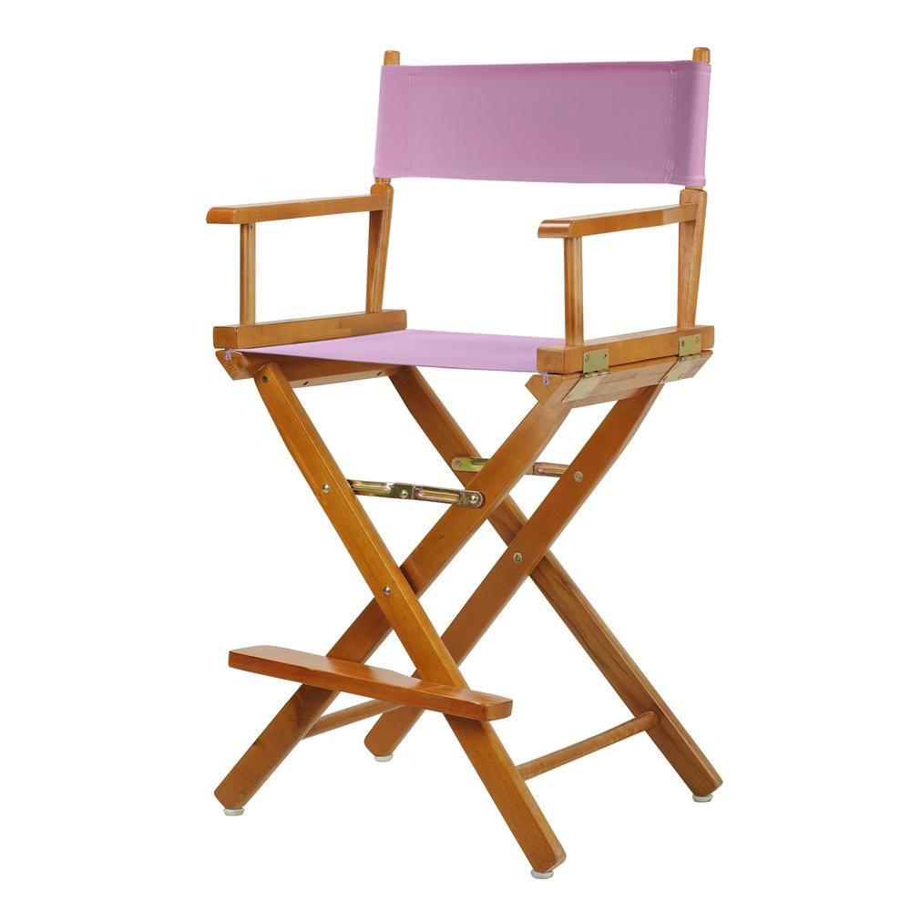 24'' Director's Chair Honey Oak Frame-Pink Canvas - Casual Home